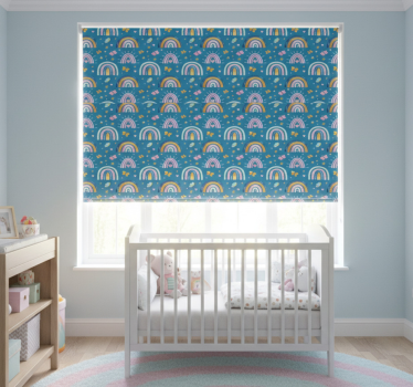 Kinderkamer rolgordijn vlinder regenboogpatronen - TenStickers