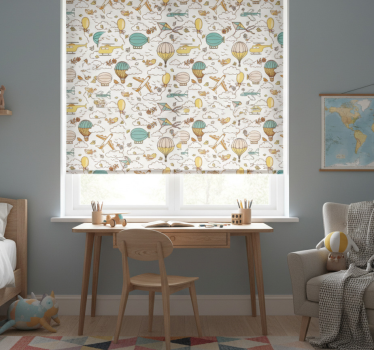 Kinderkamer rolgordijn voertuigen assortiment - TenStickers