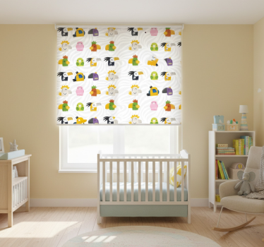 Kinderkamer rolgordijn vrolijk monster muurdecor - TenStickers