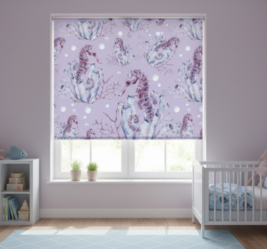 Kinderkamer rolgordijn watercolor zeepaardje - TenStickers
