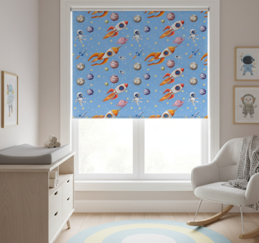 Kinderkamer rolgordijn waterverf baby ruimte patroon - TenStickers