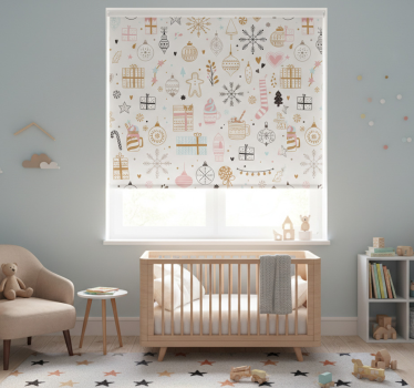 Kinderkamer rolgordijn winter kerstpatroon - TenStickers