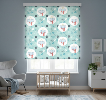 Kinderkamer rolgordijn winter olifant koning - TenStickers
