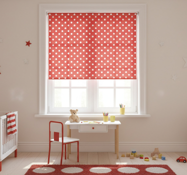Kinderkamer rolgordijn witte retro stippen - TenStickers