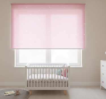 Kinderkamer rolgordijn witte sterren op roze achtergrond - TenStickers