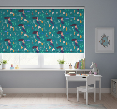 Kinderkamer rolgordijn zeemeermin onderwater - TenStickers
