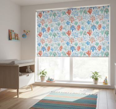 Kinderkamer rolgordijn zeewier spetter - TenStickers