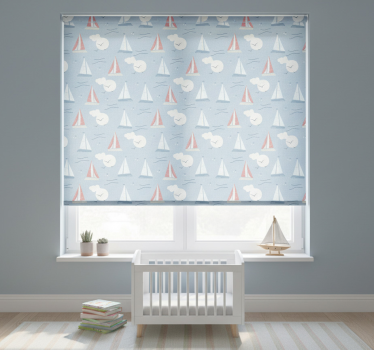 Kinderkamer rolgordijn zeilbootjes op de wolken - TenStickers