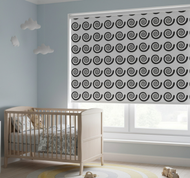 Kinderkamer rolgordijn zwart-wit hypnotische retro spiraal - TenStickers