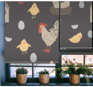 Kippen en eieren motief rolgordijn dieren - TenStickers