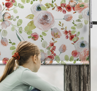 Klassieke rolgordijnen Bloemen takken - TenStickers