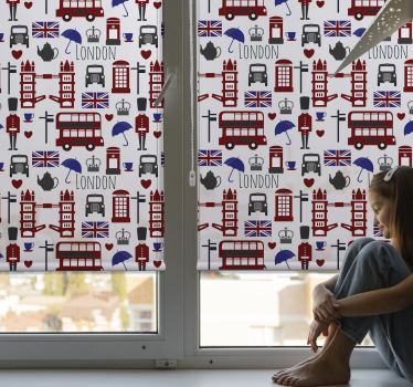 Klassiek kinderkamer rolgordijn Londen - TenStickers