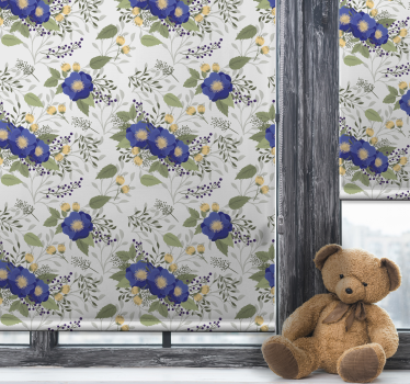 Klassiek kinderkamer rolgordijn Multiflowers - TenStickers