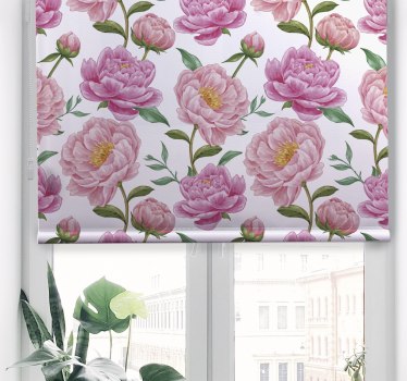 Klassieke rolgordijnen Roze bloemRolgordijn - TenStickers