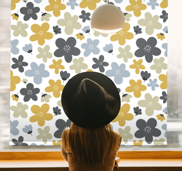 Bloemstuk voor kinderen rolgordijn bloemen en planten - TenStickers