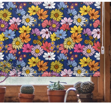 Kleurrijk lente arrangement rolgordijn bloemen en planten - TenStickers
