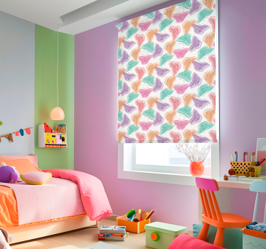 Kleurrijk silhouet Vlinder Kinderkamer rolgordijn - TenStickers