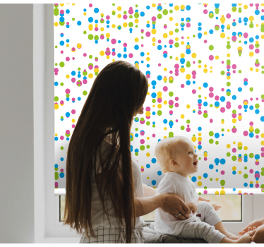 Kleurrijk stippenpatroon rolgordijn babykamer - TenStickers
