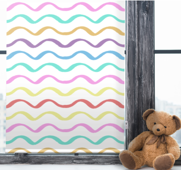 Kleurrijke golvende lijnen kinderkamer rolgordijn - TenStickers