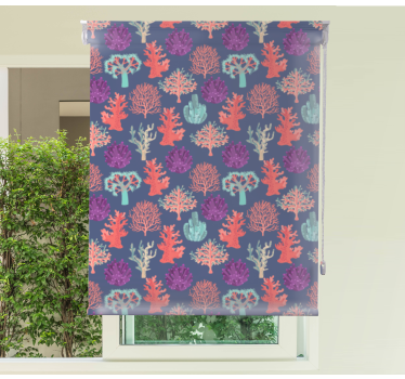 Kleurrijke koraalpatronen rolgordijn bloemen en planten - TenStickers