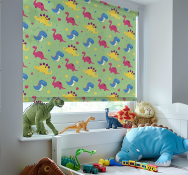 Kleurrijke stijl dinosaurus rolgordijn - TenStickers