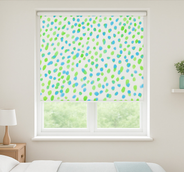 Blauwe en groene stippen rolgordijn tienerkamer - TenStickers