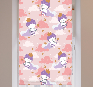 Knuffelige prinsessen en wolken kinderkamer rolgordijn - TenStickers