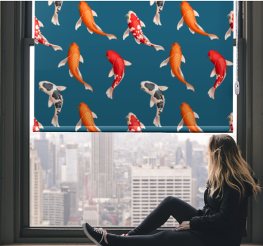 Koi vis patroon rolgordijn dieren - TenStickers