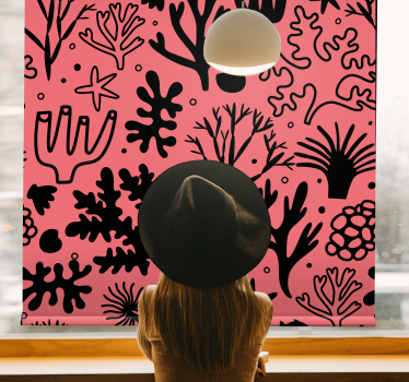 Koraalrif patroon rolgordijn bloemen en planten - TenStickers
