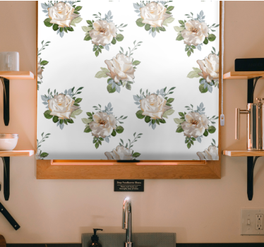 Kosmopolitisch ontwerp rolgordijn bloemen - TenStickers
