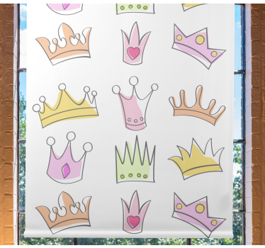 Kroonpatroonmotief kinderkamer rolgordijn - TenStickers