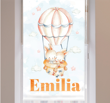 Kinderkamer rolgordijn Pastel ballon met dieren - TenStickers