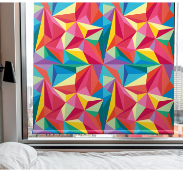 Kunst rolgordijnën Veelkleurige geometrische afbeelding - TenStickers