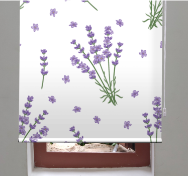 Lavendel eenvoudig ontwerp rolgordijn bloemen en planten - TenStickers