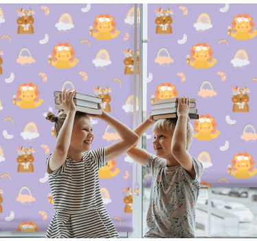 Babydieren en regenbogen kinderkamer rolgordijn - TenStickers