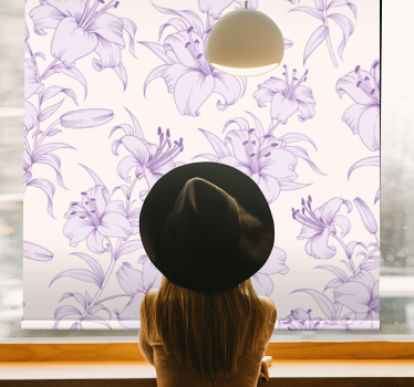Lelies bloemenpatroon rolgordijn bloemen en planten - TenStickers