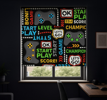 Level up play gamer rolgordijn - TenStickers