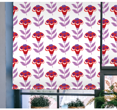 Levendig bloementhema rolgordijn bloemen en planten - TenStickers