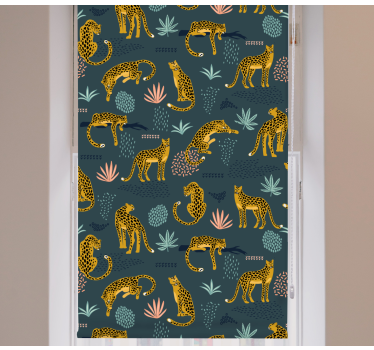 Luipaard jungle print rolgordijn dieren - TenStickers