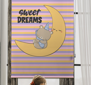 Maanverlichte slaapbeer rolgordijn babykamer - TenStickers