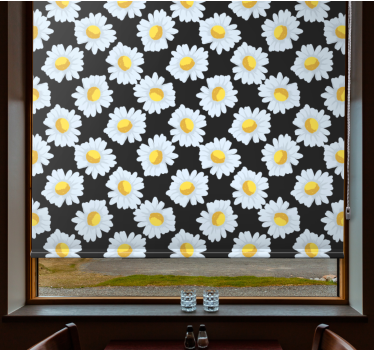 Madeliefjes thema rolgordijn bloemen en planten - TenStickers