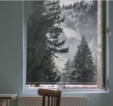 Majestueuze bergdennen rolgordijn bomen - TenStickers