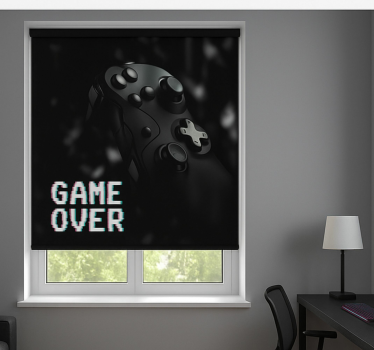 Matzwart spel voorbij gamer rolgordijn - TenStickers