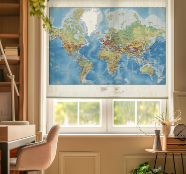 Mercator Jalozie wereldmap - TenStickers