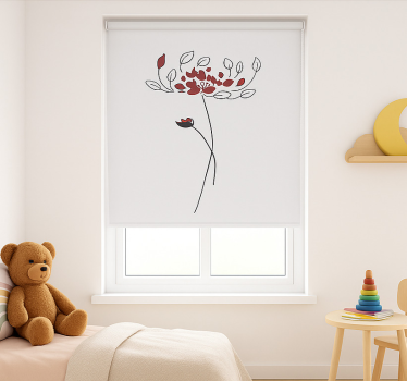 Minimalistische botanische schets kinderkamer rolgordijn - TenStickers