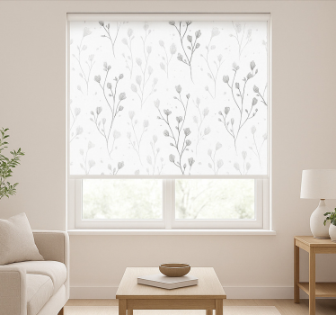 Minimalistische botanische takken rolgordijn woonkamer - TenStickers