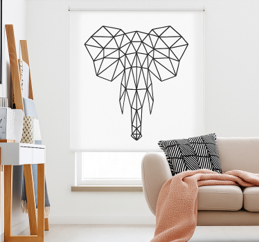 Moderne geometrische olifant rolgordijn tienerkamer - TenStickers