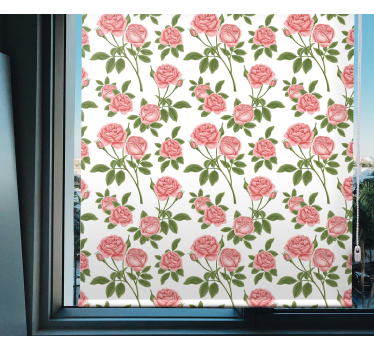 Mooi rozenpatroon rolgordijn bloemen en planten - TenStickers