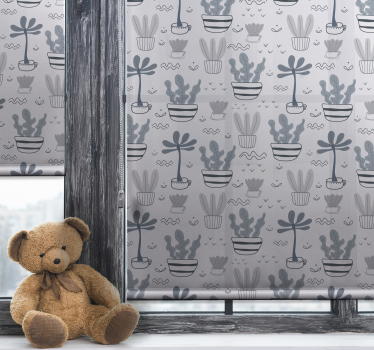 Grijze tinten Cactus jaloezie - TenStickers