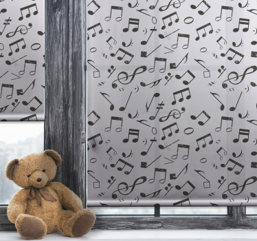 Muzieknotatiecascade kinderkamer rolgordijn - TenStickers